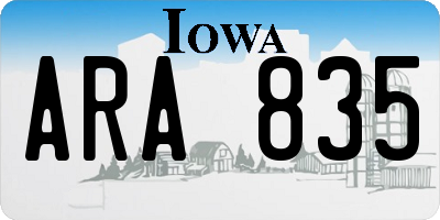 IA license plate ARA835