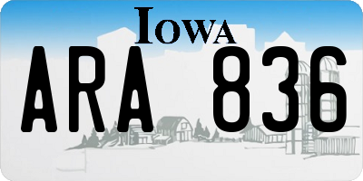 IA license plate ARA836
