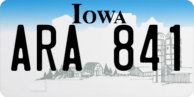 IA license plate ARA841