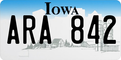 IA license plate ARA842