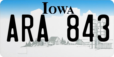 IA license plate ARA843