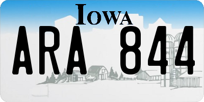 IA license plate ARA844