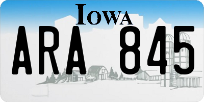 IA license plate ARA845
