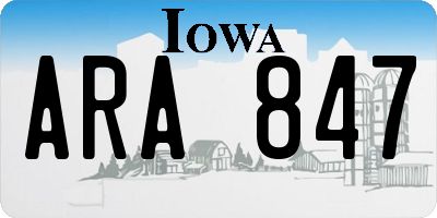 IA license plate ARA847