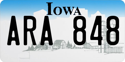 IA license plate ARA848