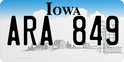 IA license plate ARA849