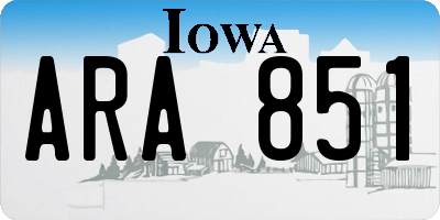 IA license plate ARA851