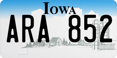 IA license plate ARA852