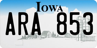 IA license plate ARA853