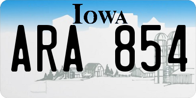 IA license plate ARA854
