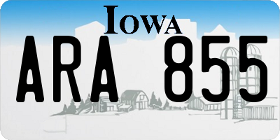 IA license plate ARA855