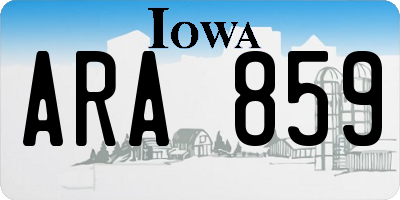 IA license plate ARA859