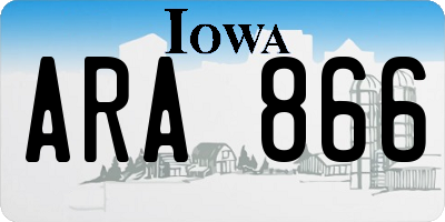 IA license plate ARA866