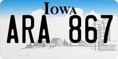 IA license plate ARA867