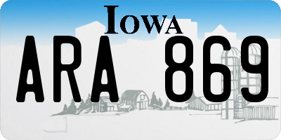 IA license plate ARA869