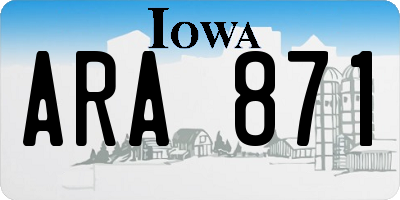 IA license plate ARA871