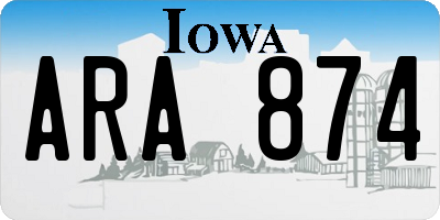 IA license plate ARA874