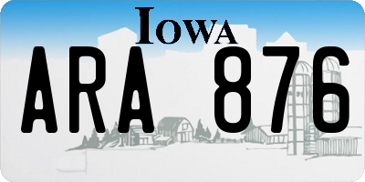 IA license plate ARA876