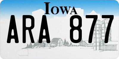 IA license plate ARA877