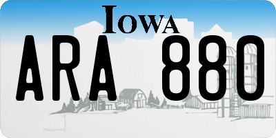 IA license plate ARA880