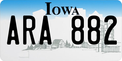 IA license plate ARA882