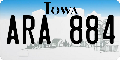 IA license plate ARA884