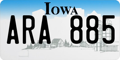 IA license plate ARA885