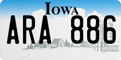 IA license plate ARA886
