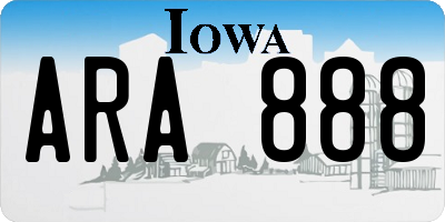 IA license plate ARA888