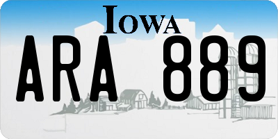 IA license plate ARA889
