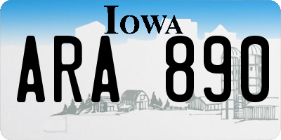 IA license plate ARA890