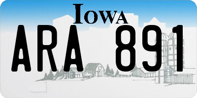 IA license plate ARA891