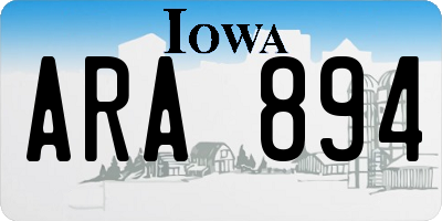 IA license plate ARA894