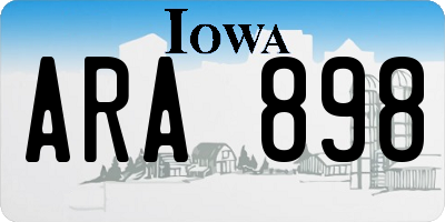 IA license plate ARA898