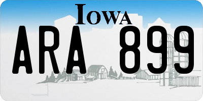 IA license plate ARA899