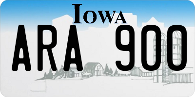 IA license plate ARA900