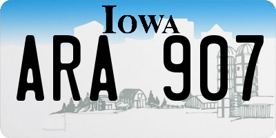 IA license plate ARA907