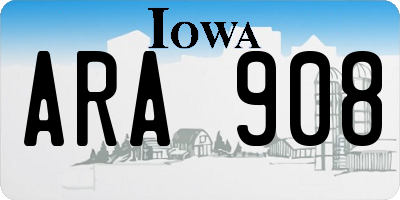 IA license plate ARA908