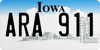 IA license plate ARA911