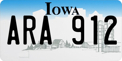 IA license plate ARA912