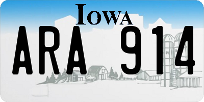 IA license plate ARA914