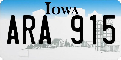 IA license plate ARA915