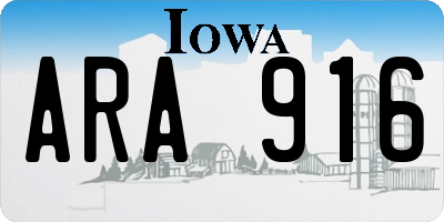 IA license plate ARA916
