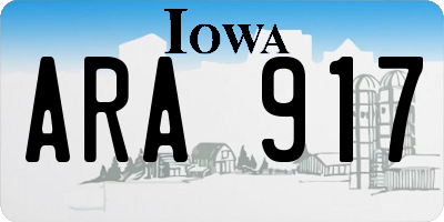 IA license plate ARA917