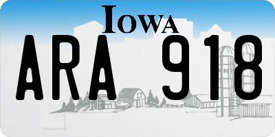 IA license plate ARA918