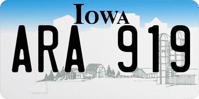 IA license plate ARA919