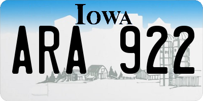 IA license plate ARA922