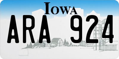 IA license plate ARA924