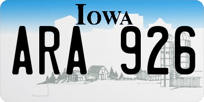 IA license plate ARA926