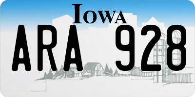 IA license plate ARA928